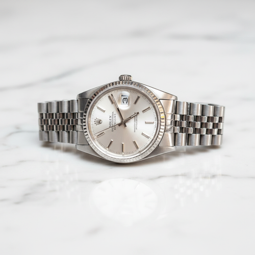 Rolex Datejust on Marble Side Profile