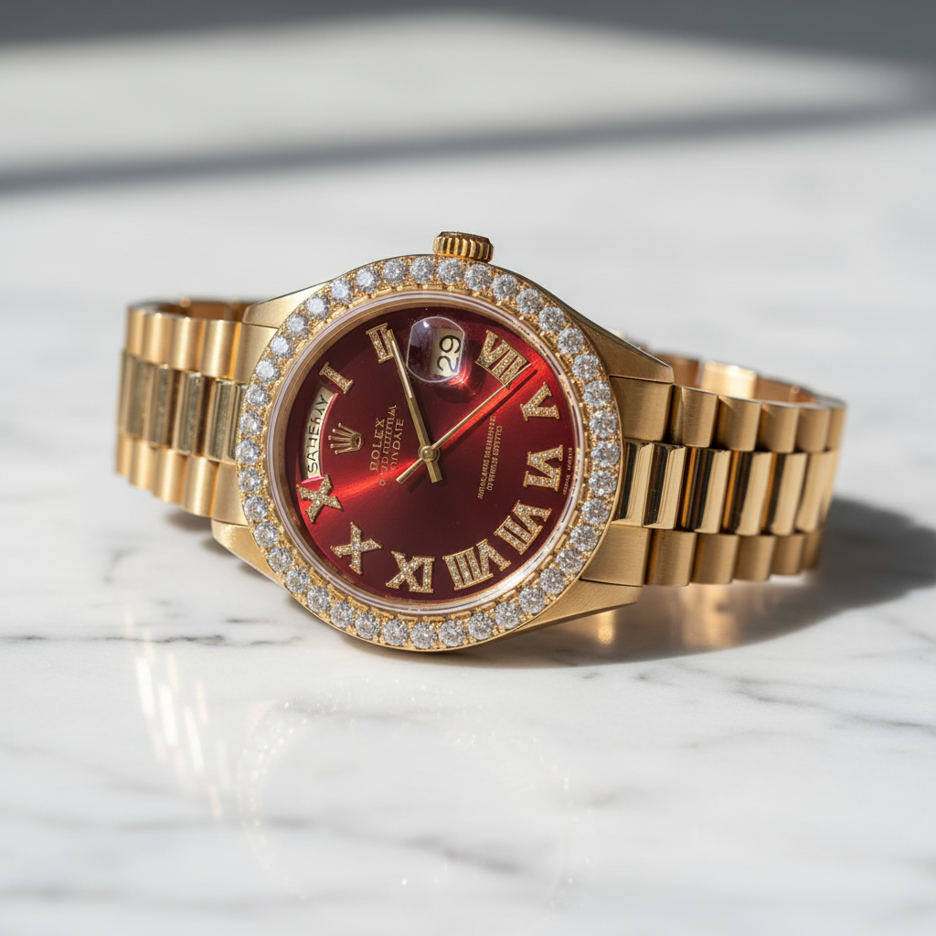 Rolex Day-Date 45 Degrees on Marble